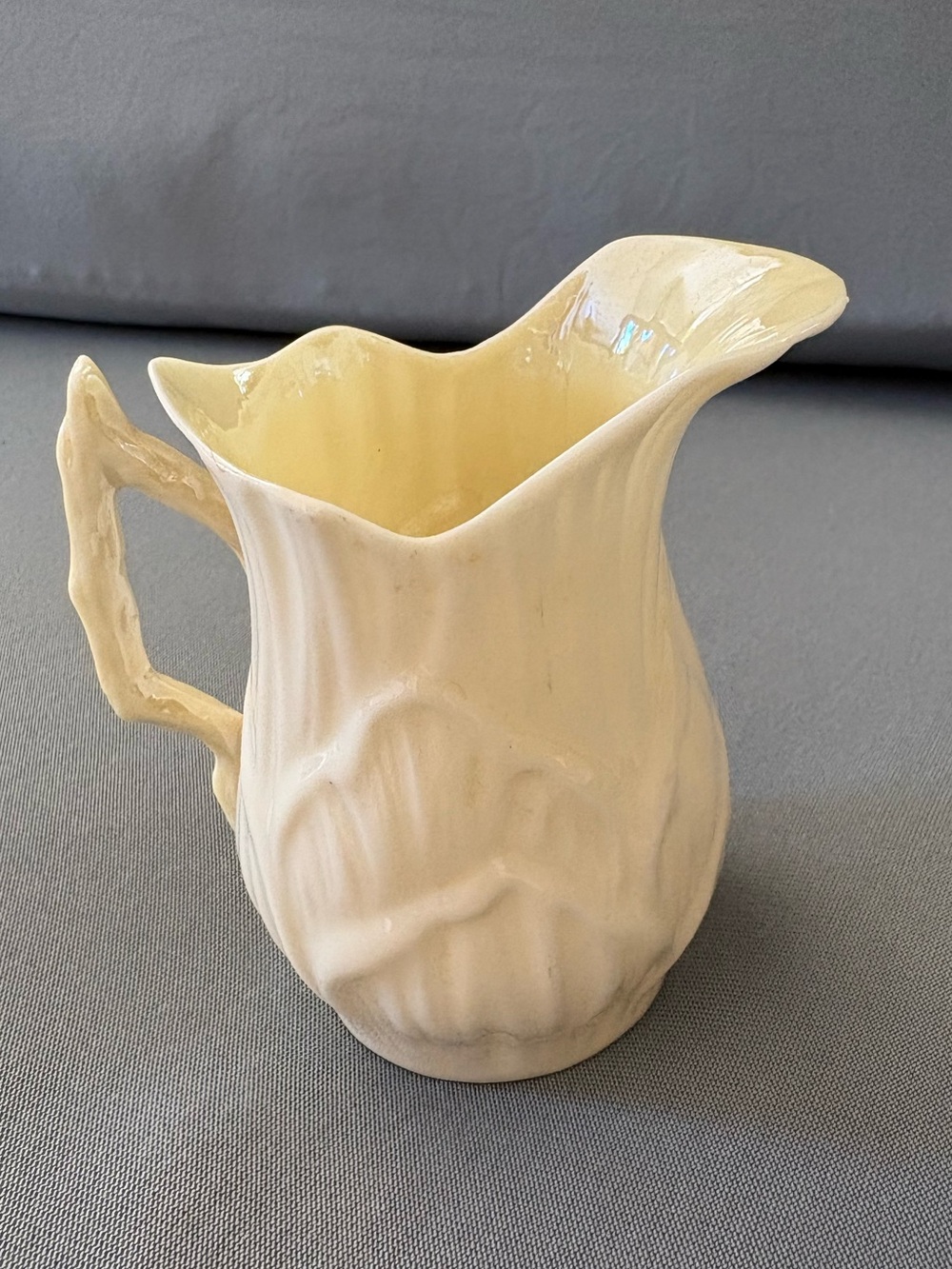 Belleek Ireland Lily Pattern Creamer Parian Porcelain 3.5” Tall EUC